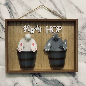 Gray and White Bunny Art & Decals Wall Decor